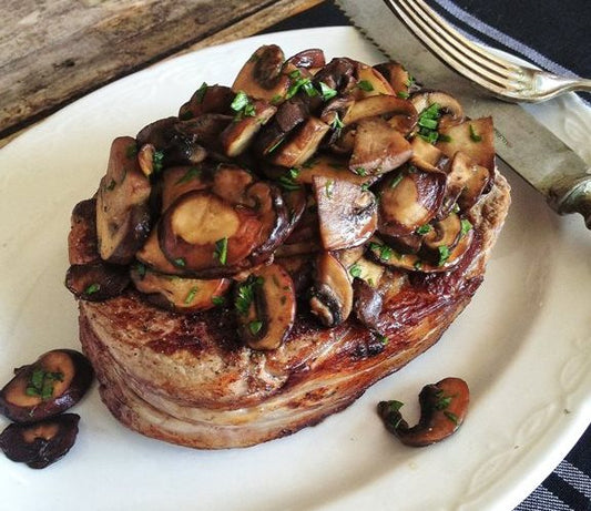 The Perfect Steak with Sauteed Mushrooms