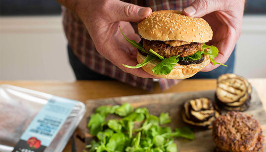 Wholefood Beef and Capsicum Burgers with Eggplant and Harissa Mayo