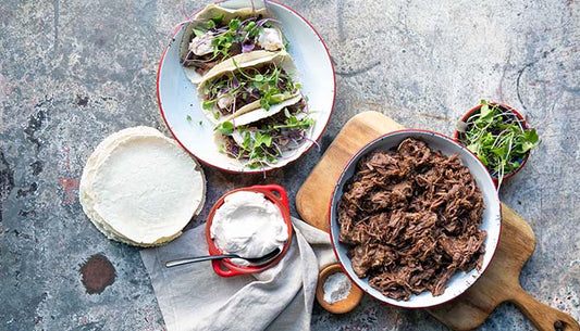 Braised Beef Ribs with Smoked Paprika & Garlic Sour Cream