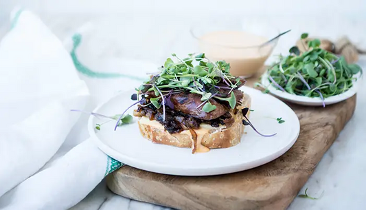 Sausage Sandwiches with Garlic Chili Mayo and Caramelised Onions