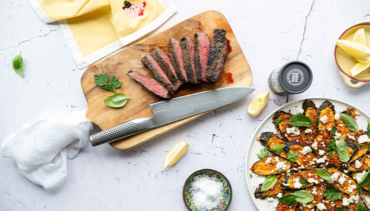 Flat Iron Steak with Parmesan Zucchini