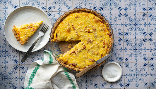 Leftover Ham, Cheese and Onion Quiche