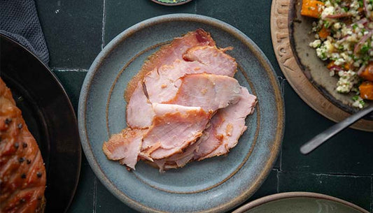 Honey Mustard Glazed Ham with Buckwheat and Kumara Salad