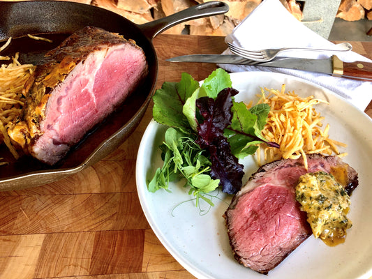 Mustard Crusted Scotch with Cafe de Paris Butter