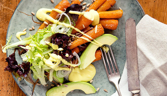 Roast Carrot Salad with Crème Fraiche