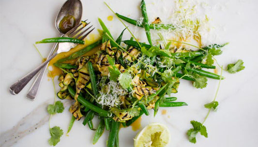 Courgette and Coriander Salad with a Lemon Tahini Dressing