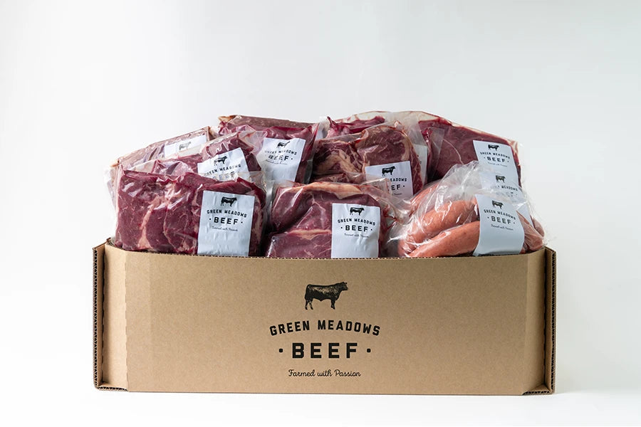 Meatbox overflowing with Angus Beef cuts